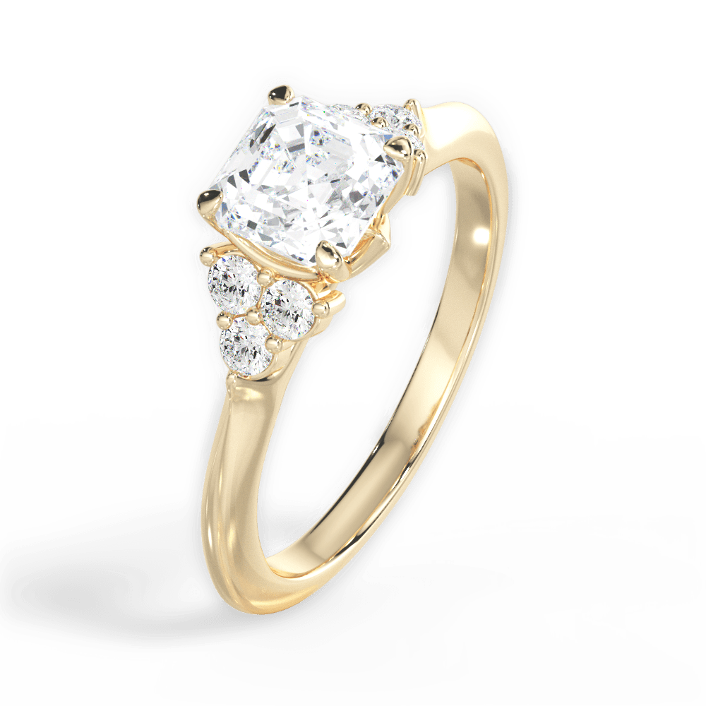 Celeste Asscher Cut Lab Grown Diamond 18Kt Yellow Gold Engagement Ring - View 3