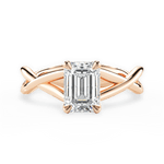 Aubrey Emerald Cut Lab Grown Diamond 18Kt Rose Gold Engagement Ring