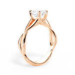 Aubrey Emerald Cut Lab Grown Diamond 18Kt Rose Gold Engagement Ring - View 3