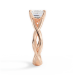 Aubrey Emerald Cut Lab Grown Diamond 18Kt Rose Gold Engagement Ring - View 2