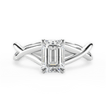 Aubrey Emerald Cut Lab Grown Diamond 18Kt White Gold Engagement Ring
