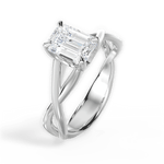 Aubrey Emerald Cut Lab Grown Diamond 18Kt White Gold Engagement Ring - View 4