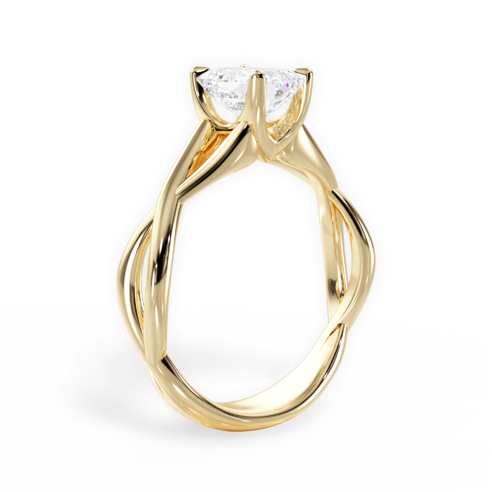 Aubrey Emerald Cut Lab Grown Diamond 18Kt Yellow Gold Engagement Ring - View 3