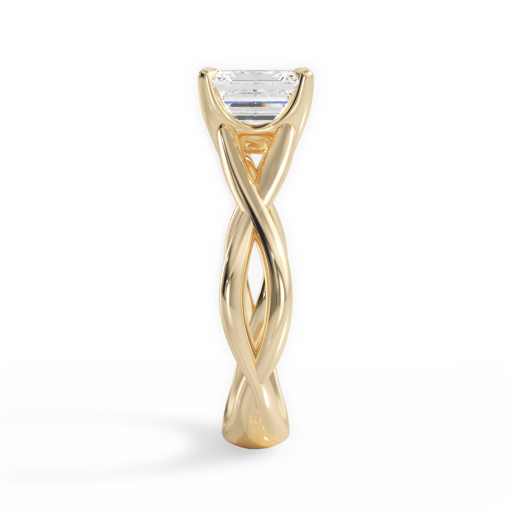 Aubrey Emerald Cut Lab Grown Diamond 18Kt Yellow Gold Engagement Ring - View 4