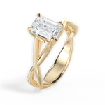 Aubrey Emerald Cut Lab Grown Diamond 18Kt Yellow Gold Engagement Ring - View 2