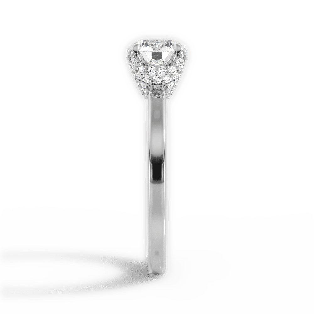Gemma Round Cut Lab Grown Diamond 14Kt White Gold Engagement Ring - View 3