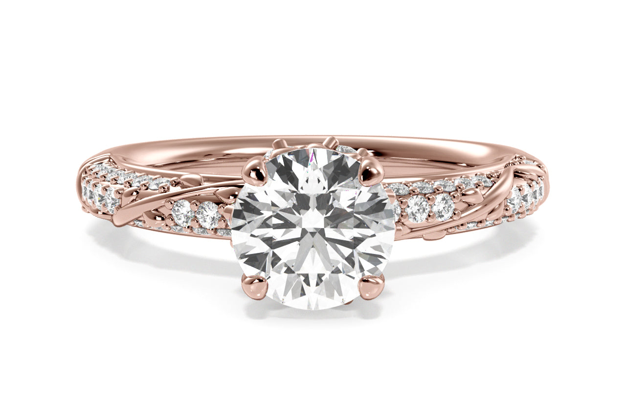 Josephine Oval Cut Lab Grown Diamond 18Kt Rose Gold Engagement Ring