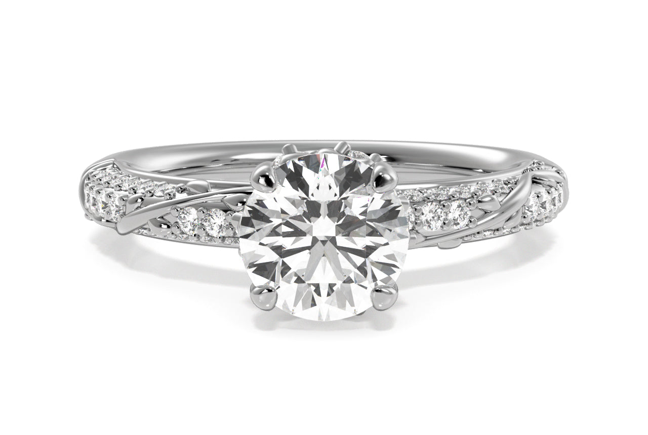 Josephine Heart Cut Lab Grown Diamond 14Kt White Gold Engagement Ring