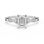 Cassie Emerald Cut Lab Grown Diamond 14Kt White Gold Engagement Ring