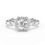 Erica Asscher Cut Lab Grown Diamond Platinum Engagement Ring