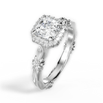 Erica Asscher Cut Lab Grown Diamond 14Kt White Gold Engagement Ring - View 2