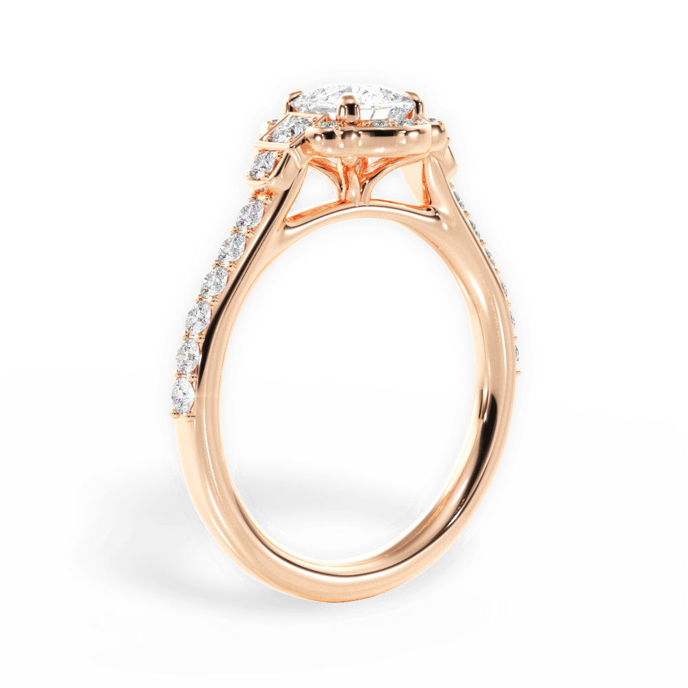 Joyce Cushion Cut Lab Grown Diamond 18Kt Rose Gold Engagement Ring - View 3