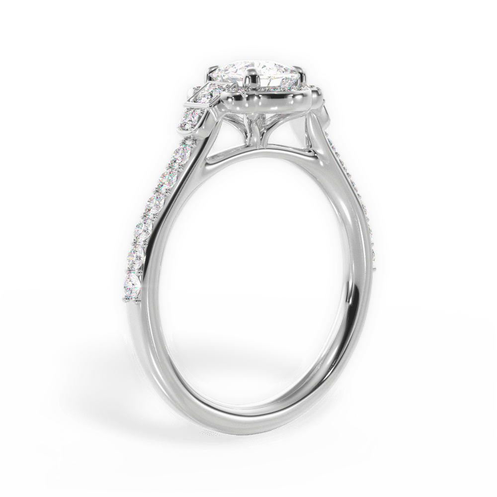 Joyce Cushion Cut Lab Grown Diamond 18Kt White Gold Engagement Ring - View 2
