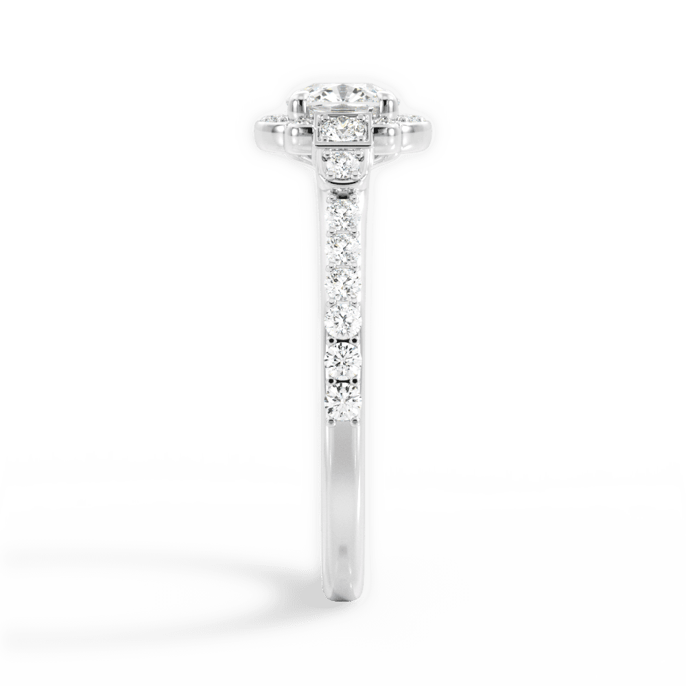 Joyce Cushion Cut Lab Grown Diamond 14Kt White Gold Engagement Ring - View 4