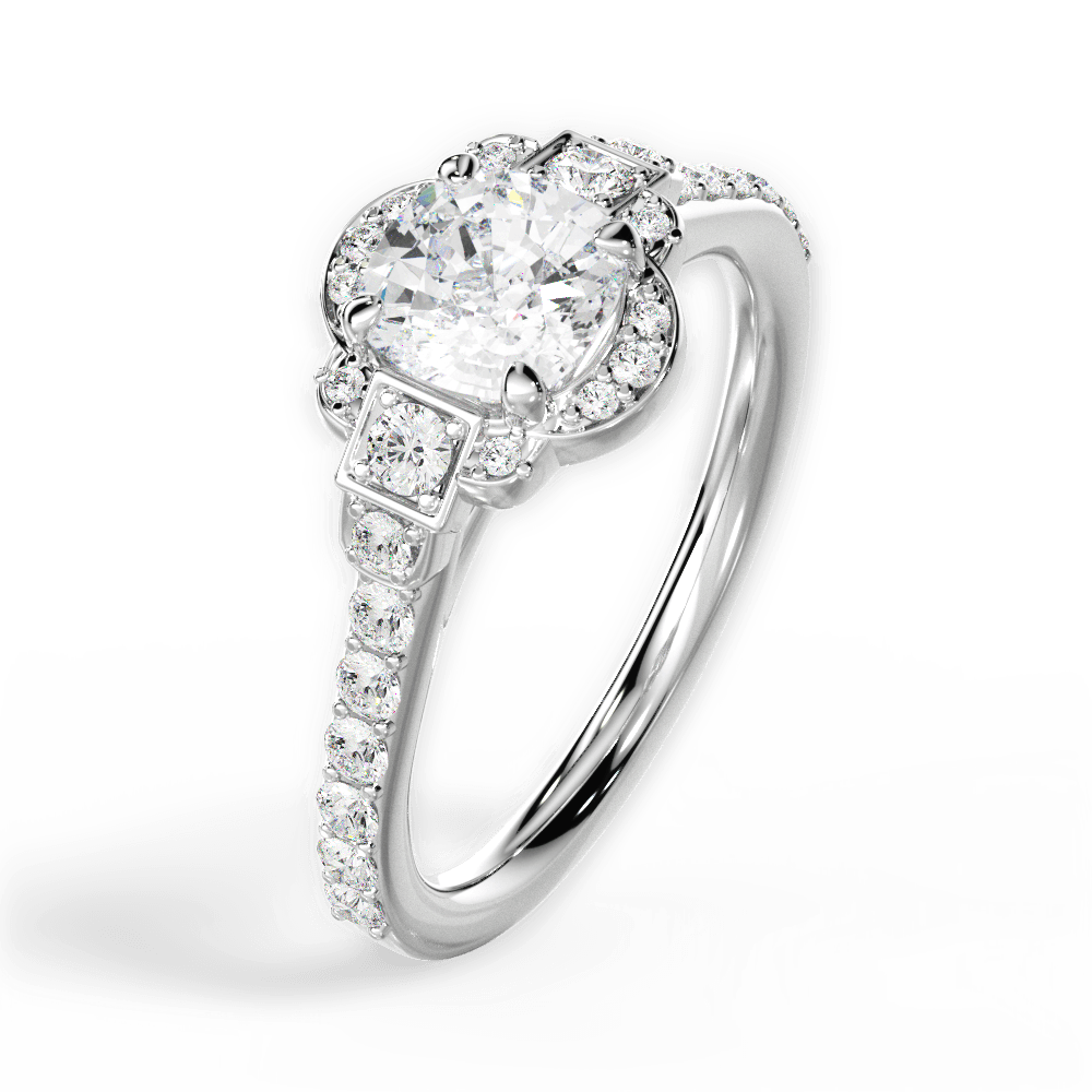 Joyce Cushion Cut Lab Grown Diamond Platinum Engagement Ring - View 3