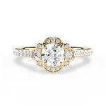 Joyce Cushion Cut Lab Grown Diamond 18Kt Yellow Gold Engagement Ring