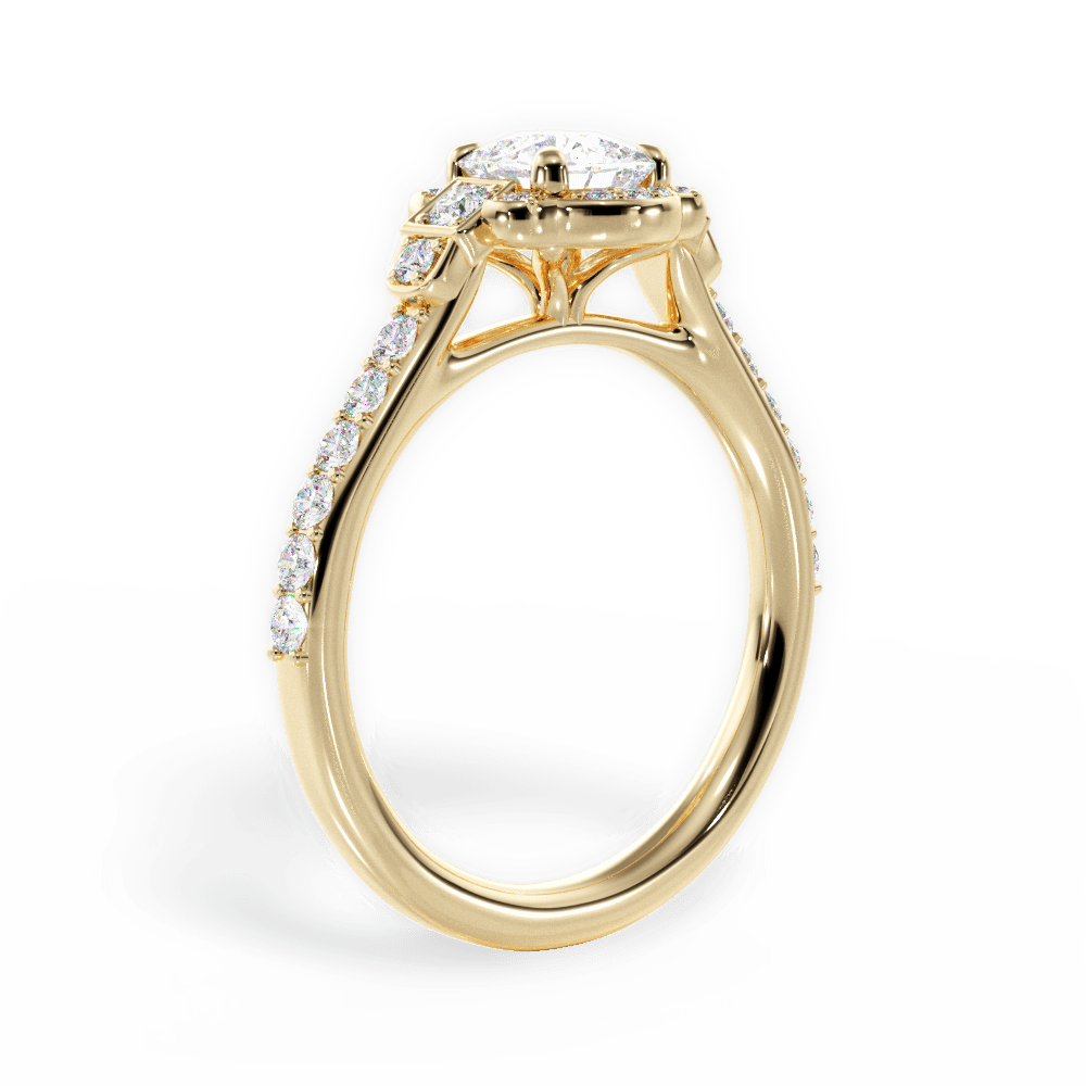 Joyce Cushion Cut Lab Grown Diamond 18Kt Yellow Gold Engagement Ring - View 2
