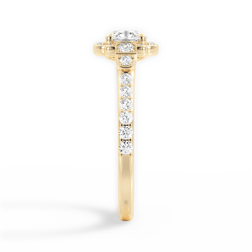 Joyce Cushion Cut Lab Grown Diamond 18Kt Yellow Gold Engagement Ring - View 3