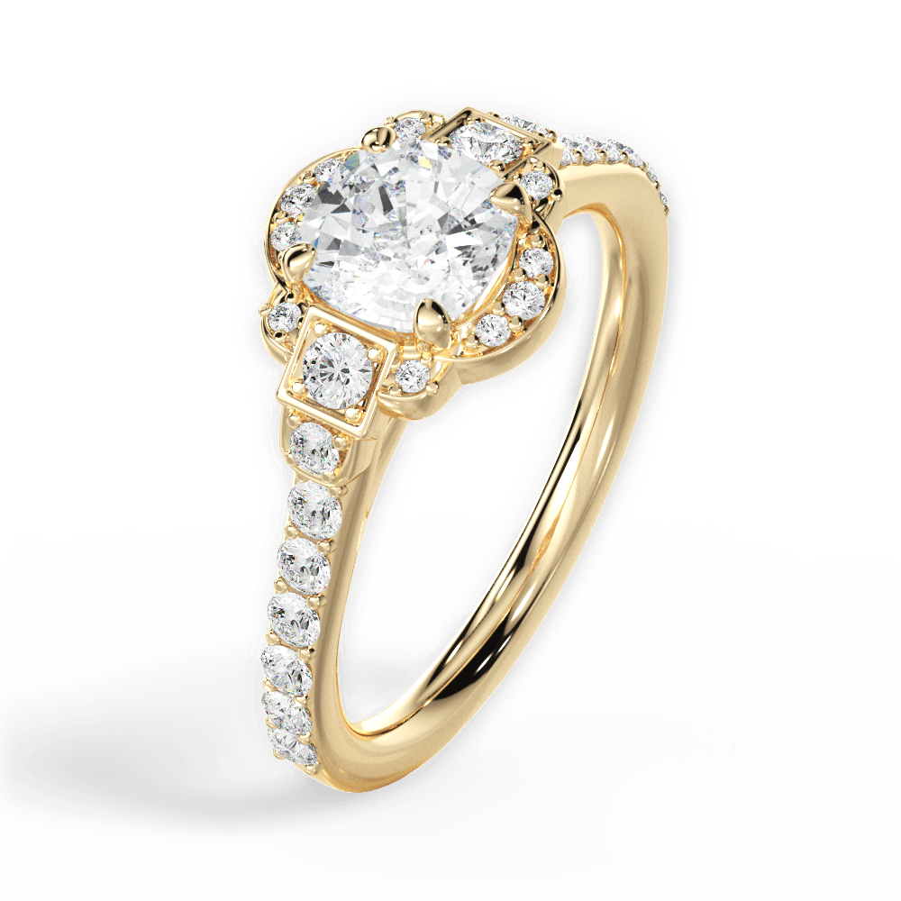 Joyce Cushion Cut Lab Grown Diamond 18Kt Yellow Gold Engagement Ring - View 4