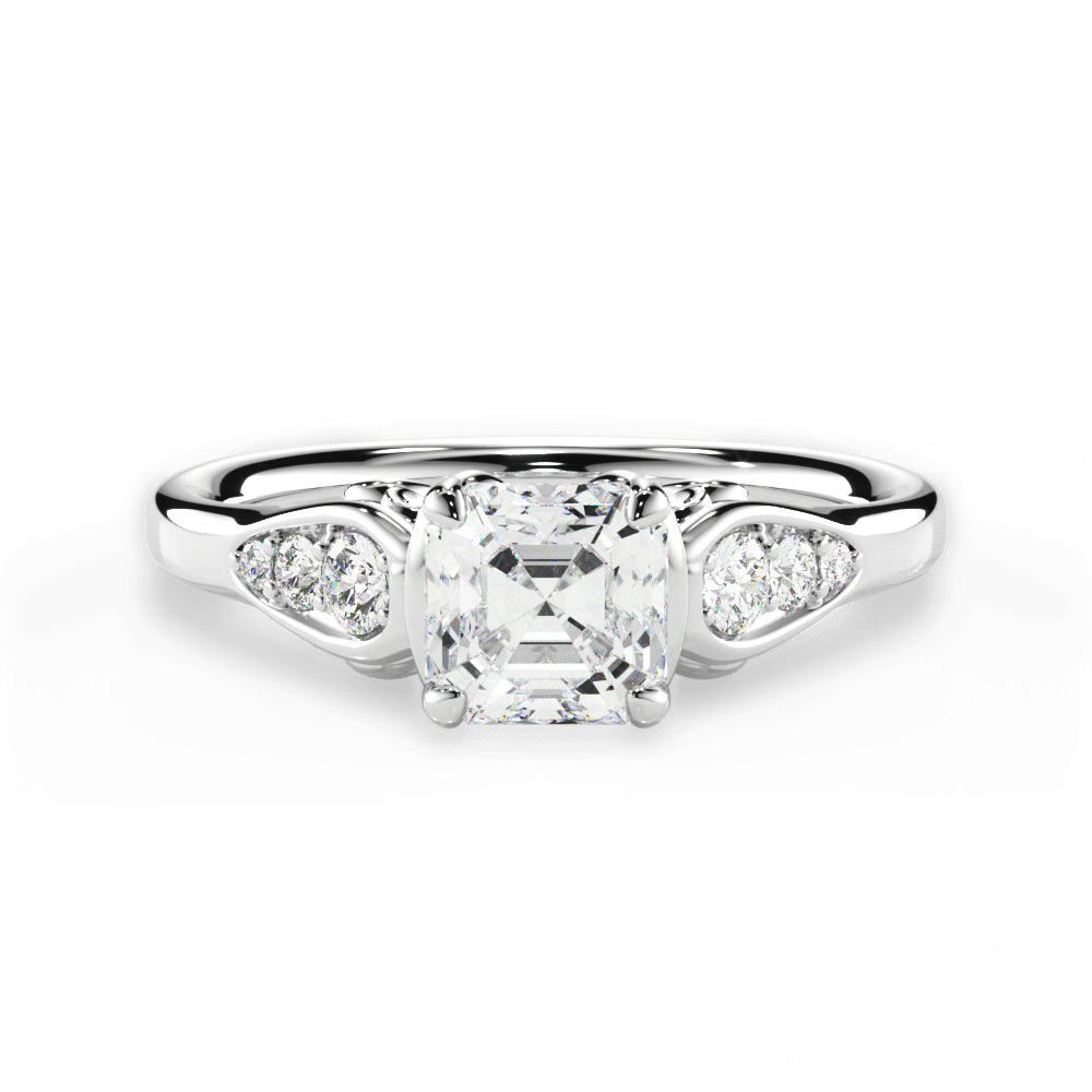 Cecilia Asscher Cut Lab Grown Diamond 14Kt White Gold Engagement Ring