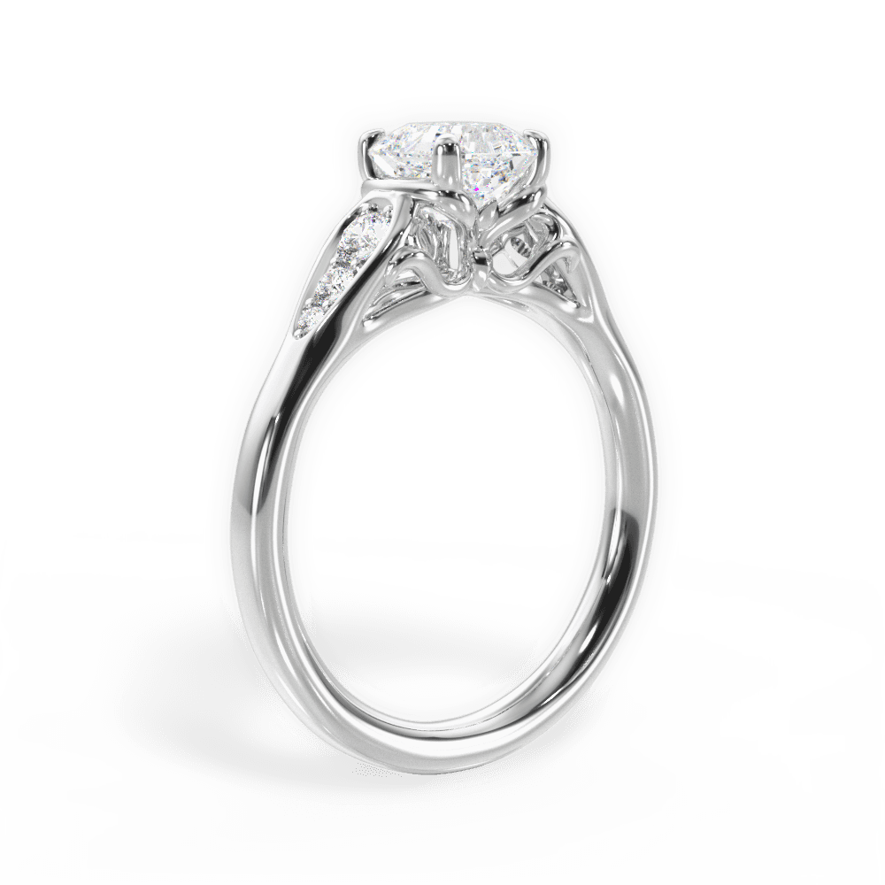 Cecilia Asscher Cut Lab Grown Diamond Platinum Engagement Ring - View 3