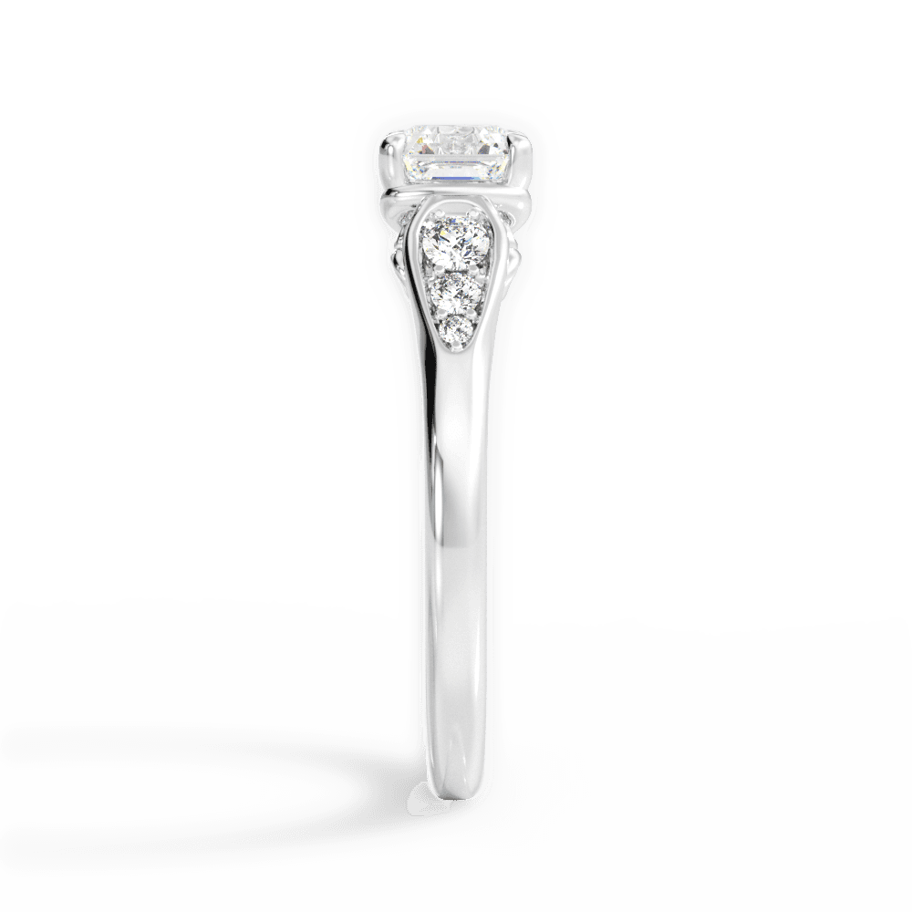 Cecilia Asscher Cut Lab Grown Diamond 14Kt White Gold Engagement Ring - View 4