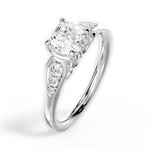 Cecilia Asscher Cut Lab Grown Diamond 18Kt White Gold Engagement Ring - View 2