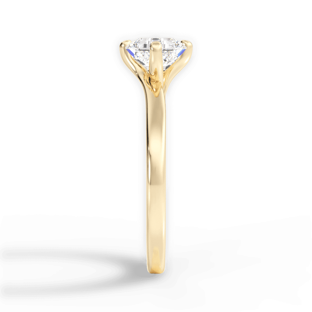 Ashley Asscher Cut Lab Grown Diamond 18Kt Yellow Gold Engagement Ring - View 4