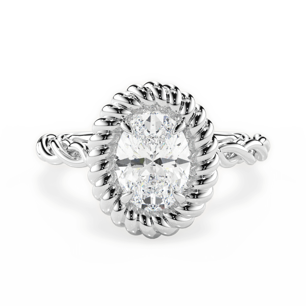 Belinda Oval Cut Lab Grown Diamond 18Kt White Gold Engagement Ring