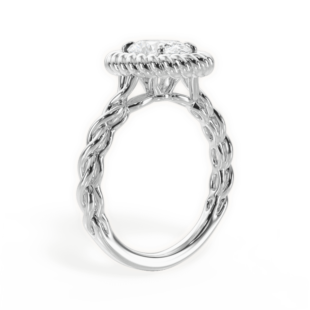 Belinda Oval Cut Lab Grown Diamond Platinum Engagement Ring - View 3
