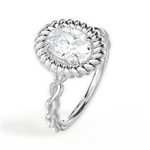 Belinda Oval Cut Lab Grown Diamond Platinum Engagement Ring - View 4