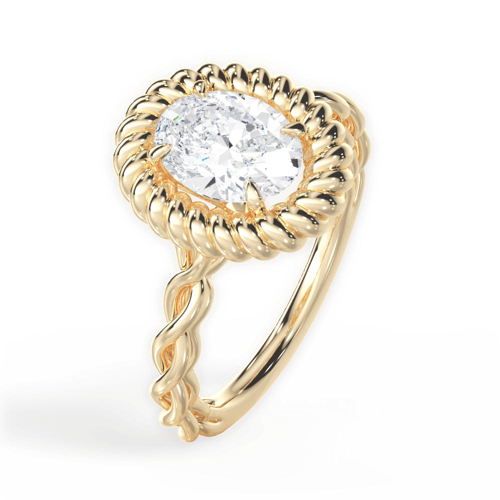 Belinda Oval Cut Lab Grown Diamond 18Kt Yellow Gold Engagement Ring - View 4