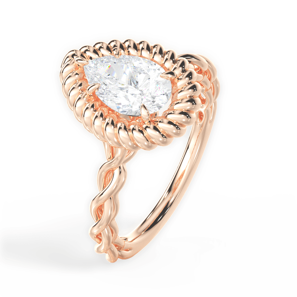 Belinda Pear Cut Lab Grown Diamond 18Kt Rose Gold Engagement Ring - View 2