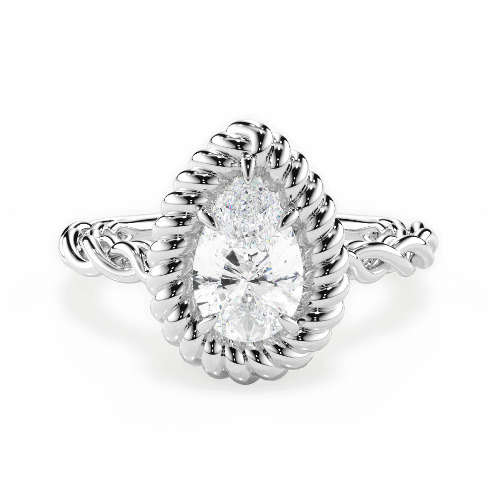 Belinda Pear Cut Lab Grown Diamond Platinum Engagement Ring