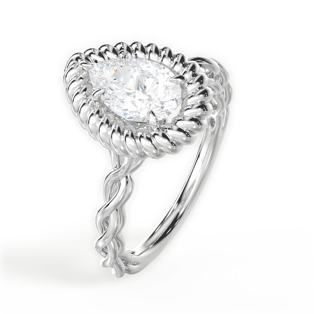 Belinda Pear Cut Lab Grown Diamond Platinum Engagement Ring - View 4