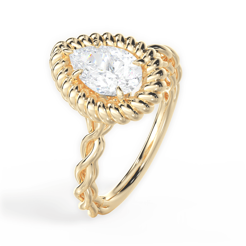 Belinda Pear Cut Lab Grown Diamond 18Kt Yellow Gold Engagement Ring - View 2