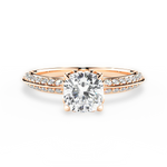 Gail Cushion Cut Lab Grown Diamond 18Kt Rose Gold Engagement Ring