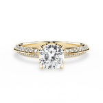 Gail Cushion Cut Lab Grown Diamond 18Kt Yellow Gold Engagement Ring