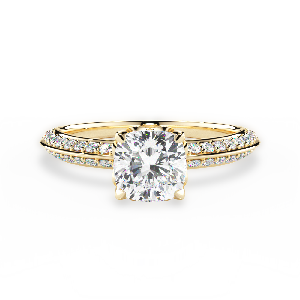 Gail Cushion Cut Lab Grown Diamond 18Kt Yellow Gold Engagement Ring