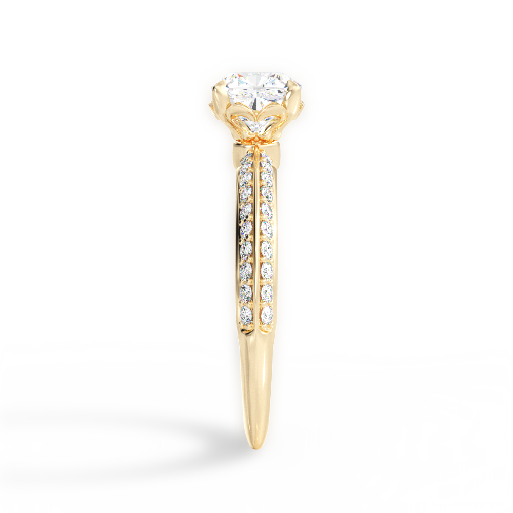 Gail Cushion Cut Lab Grown Diamond 18Kt Yellow Gold Engagement Ring - View 3