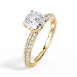 Gail Cushion Cut Lab Grown Diamond 18Kt Yellow Gold Engagement Ring - View 4