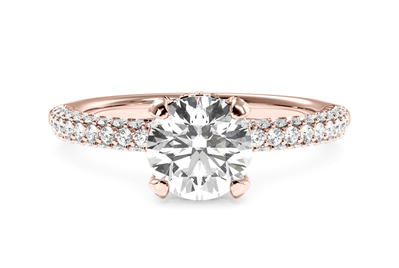 Lisa Round Cut Lab Grown Diamond 18Kt Rose Gold Engagement Ring