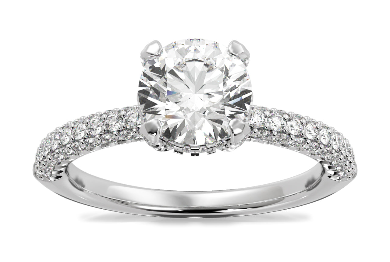 Lisa Round Cut Lab Grown Diamond 14Kt White Gold Engagement Ring - View 3