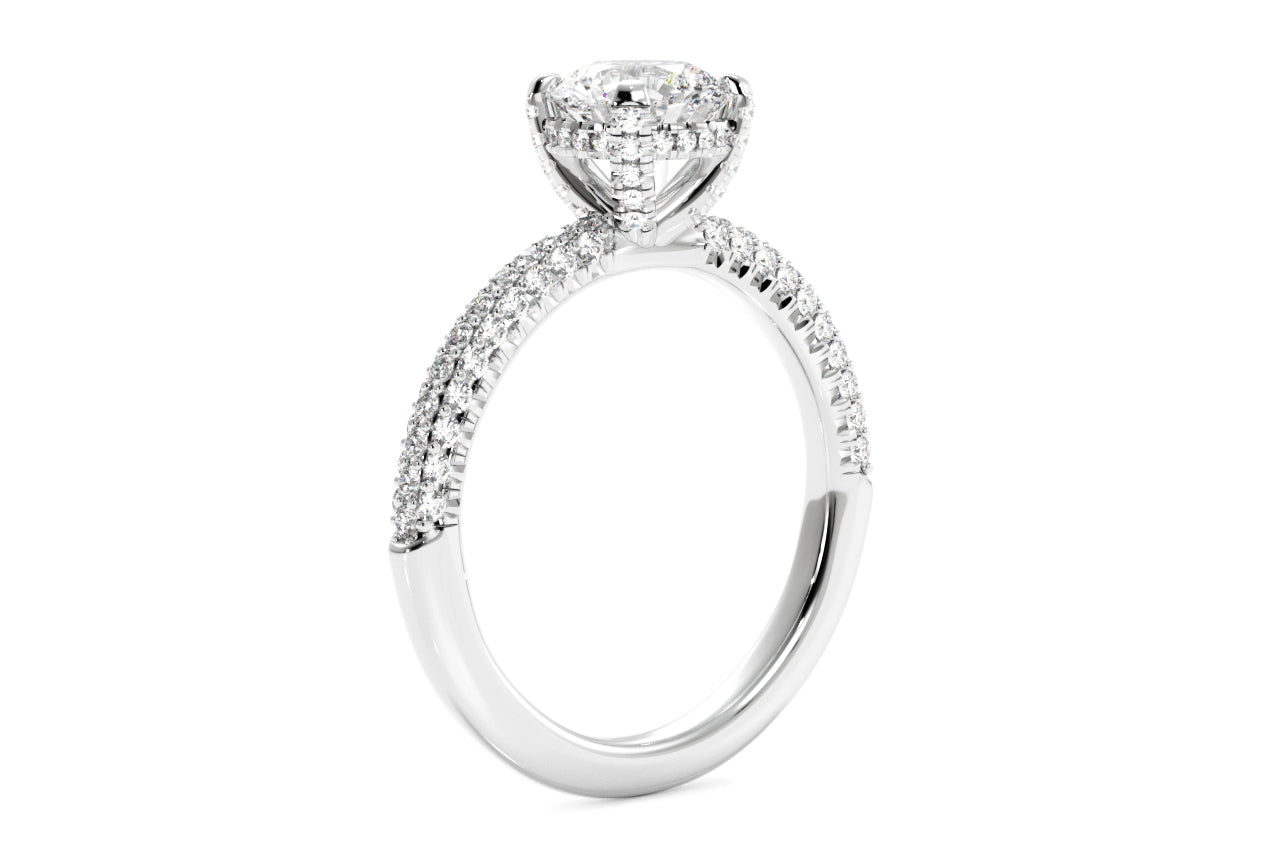 Lisa Round Cut Lab Grown Diamond 14Kt White Gold Engagement Ring - View 2