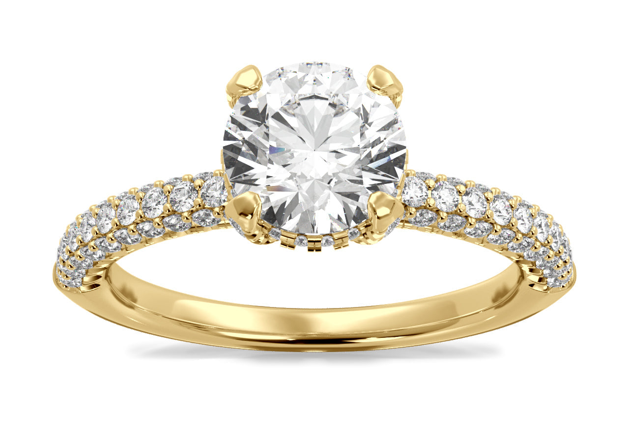 Lisa Round Cut Lab Grown Diamond 18Kt Yellow Gold Engagement Ring - View 3