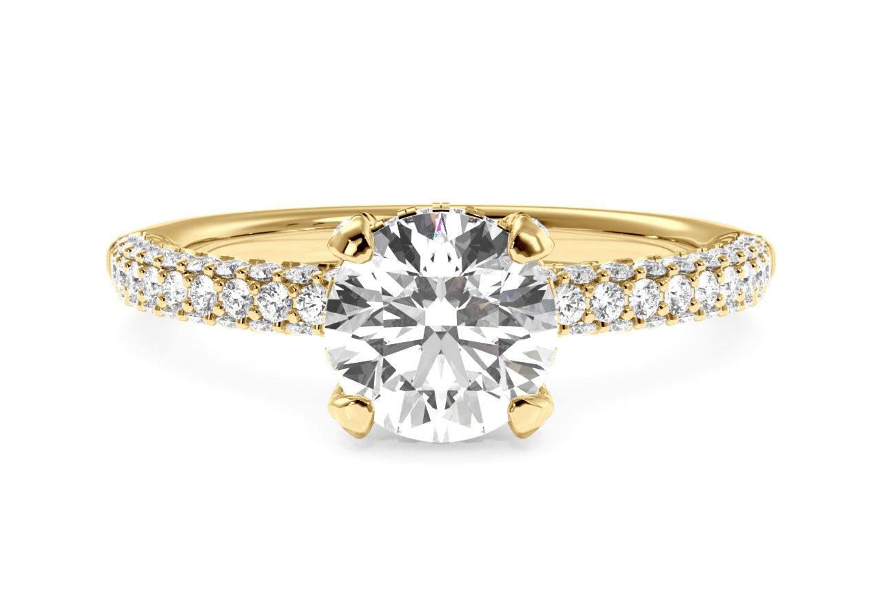 Lisa Cushion Cut Lab Grown Diamond 18Kt Yellow Gold Engagement Ring