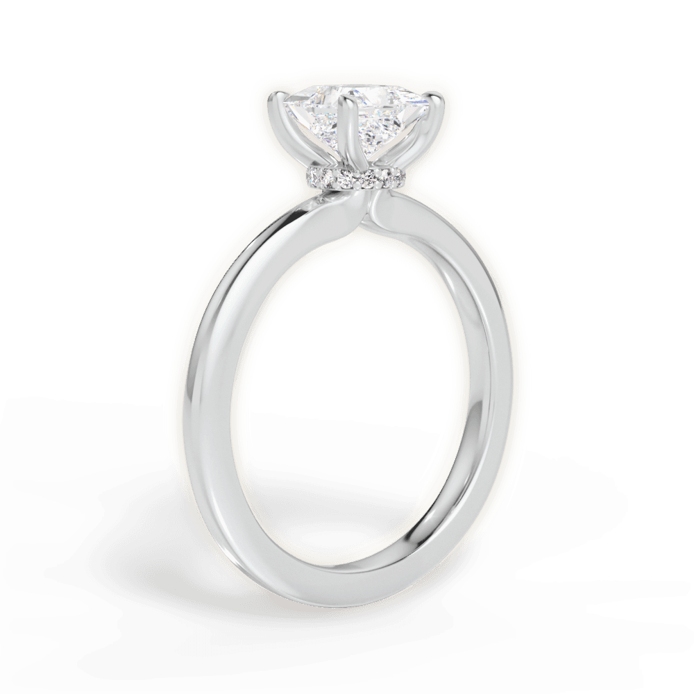 Cara Princess Cut Lab Grown Diamond 14Kt White Gold Engagement Ring - View 3