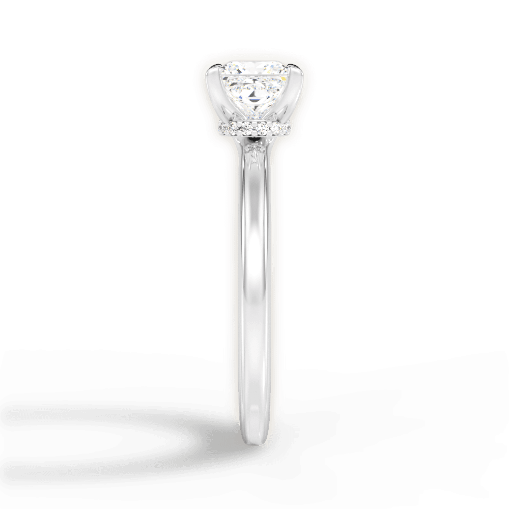 Cara Princess Cut Lab Grown Diamond Platinum Engagement Ring - View 2