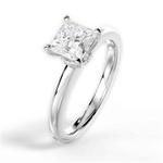 Cara Princess Cut Lab Grown Diamond 18Kt White Gold Engagement Ring - View 4