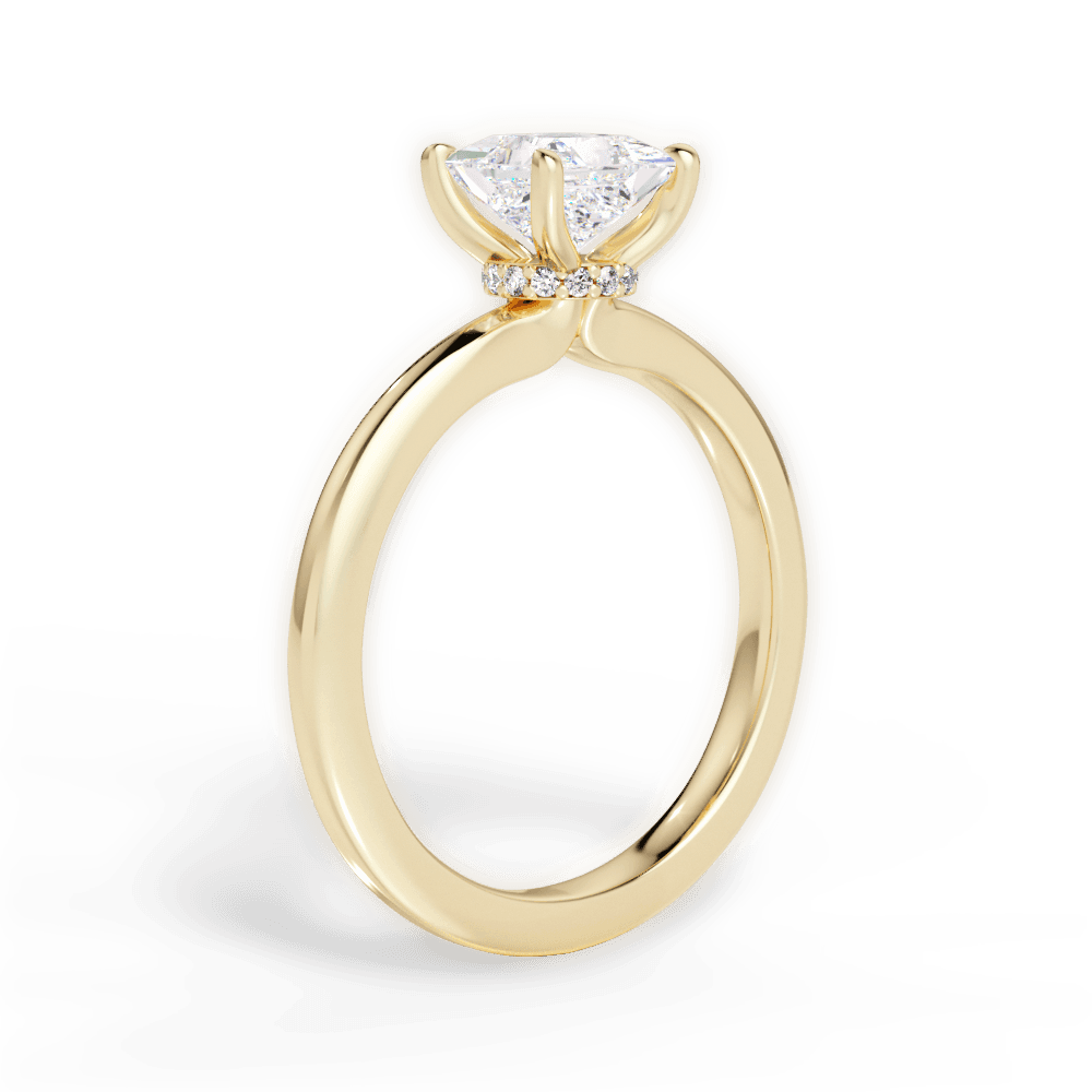 Cara Princess Cut Lab Grown Diamond 18Kt Yellow Gold Engagement Ring - View 3
